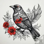 Tattoo sketch cowbird, tattoo flash sheet des… – tattoo sketch (№1758244203_0, 19.09.2025 01:10) — tattoovalue.net
