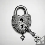 Tattoo sketch old lock with a key – tattoo sketch (№1758244783_0, 19.09.2025 01:19) — tattoovalue.net