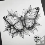Tattoo sketch fruit tree moth, ink illustrati… – tattoo sketch (№1758247732_0, 19.09.2025 02:08) — tattoovalue.net