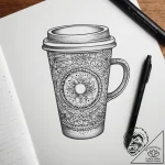 Tattoo sketch coffee cup and a book, tattoo l… – tattoo sketch (№1758247932_0, 19.09.2025 02:12) — tattoovalue.net