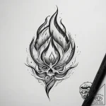 Tattoo sketch flame – tattoo sketch (№1758249110_0, 19.09.2025 02:31) — tattoovalue.net