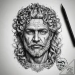 Tattoo sketch roman god neptune, concept art… – tattoo sketch (№1758249704_0, 19.09.2025 02:41) — tattoovalue.net