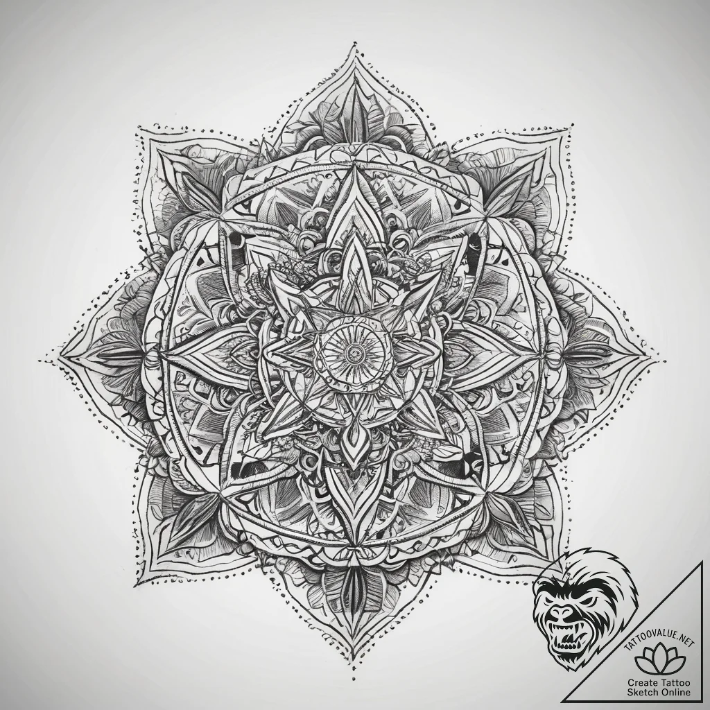 Tattoo sketch a symbolic object, ink illustra... - tattoo sketch (№1758249900_0, 19.09.2025 02:45) — tattoovalue.net
