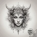 Tattoo sketch firbolg calm, tattoo line art,… – tattoo sketch (№1758250688_0, 19.09.2025 02:58) — tattoovalue.net