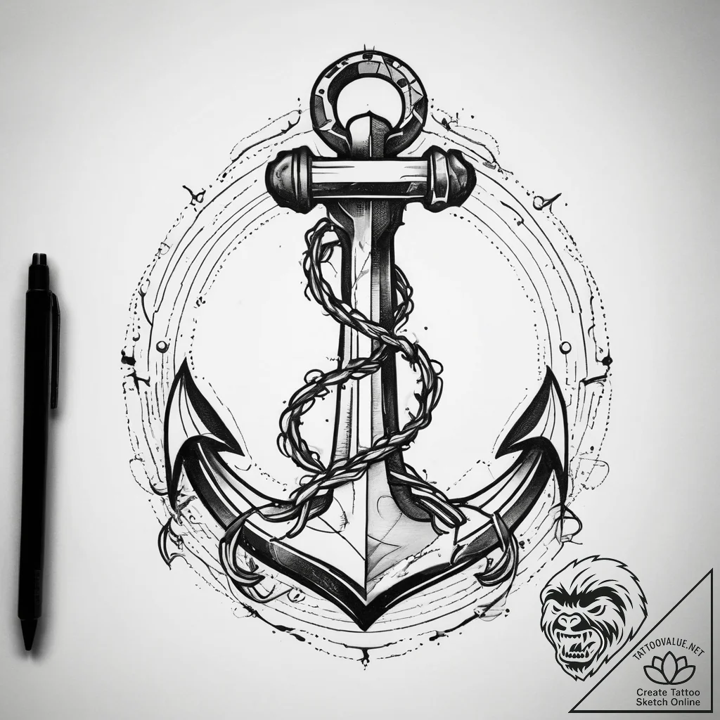 Tattoo sketch anchor, tattoo drawing outline,... - tattoo sketch (№1758251665_0, 19.09.2025 03:14) — tattoovalue.net