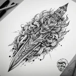 Tattoo sketch knife blade, tattoo drawing out… – tattoo sketch (№1758252064_0, 19.09.2025 03:21) — tattoovalue.net