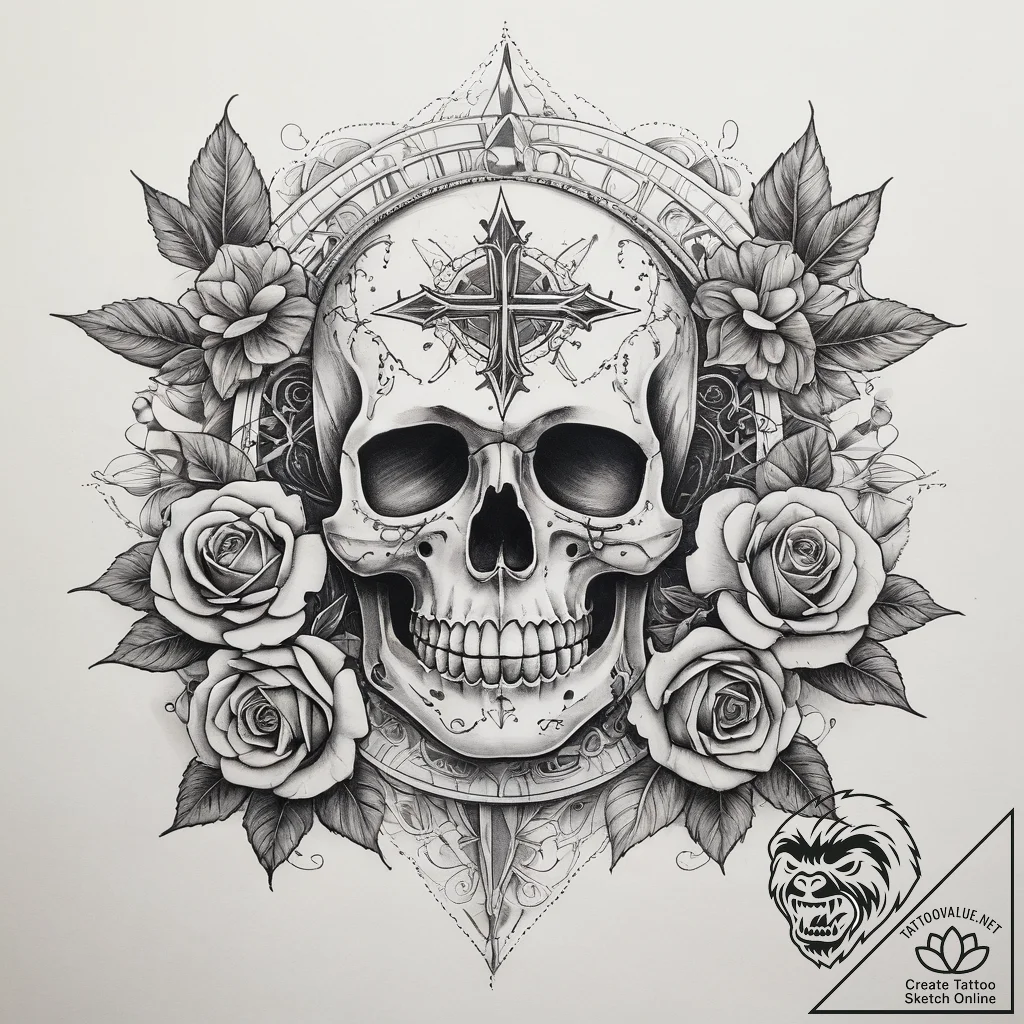 Tattoo sketch cosmic land, tattoo drawing out... - tattoo sketch (№1758252258_0, 19.09.2025 03:24) — tattoovalue.net