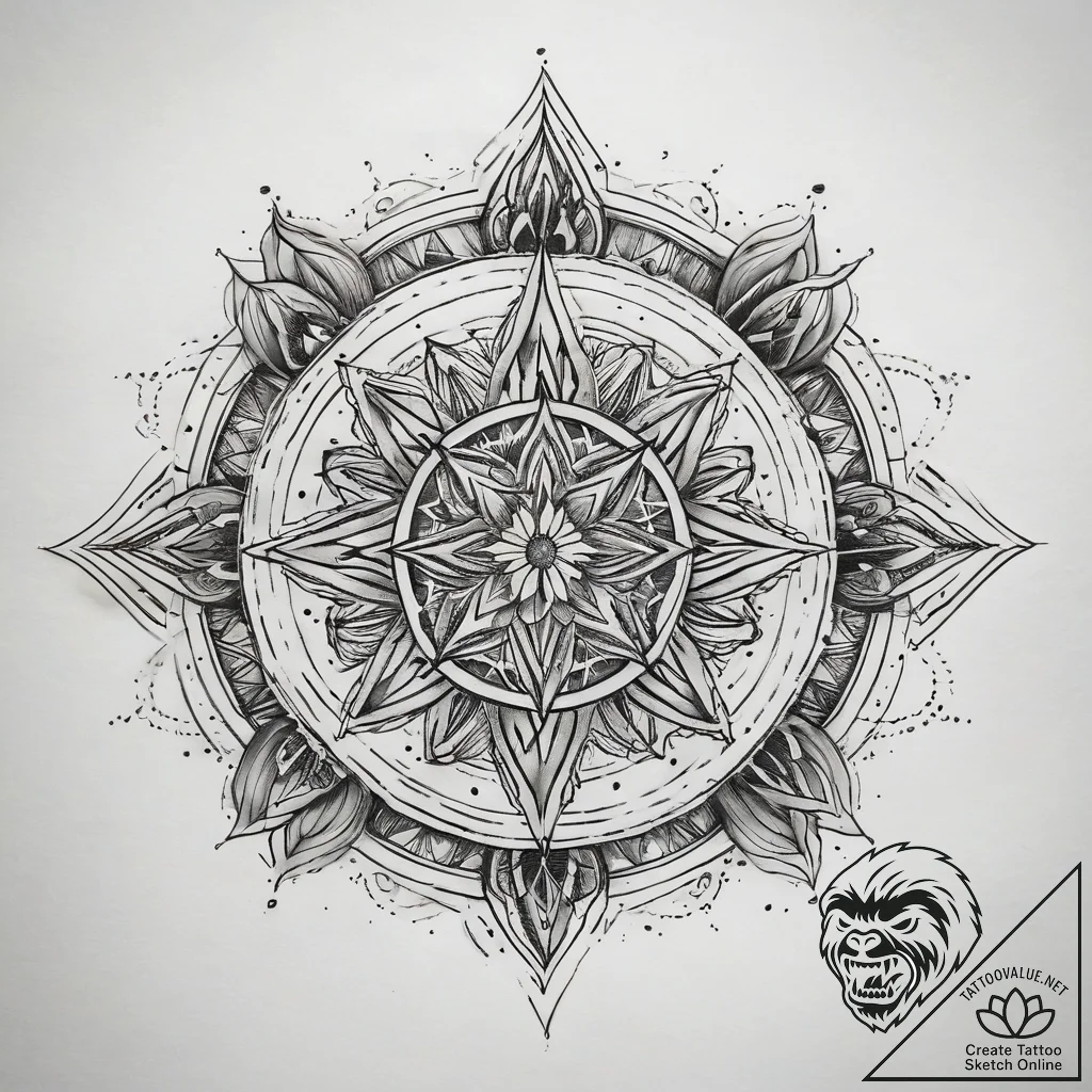 Tattoo sketch cosmic essence, tattoo flash sh... - tattoo sketch (№1758252452_0, 19.09.2025 03:27) — tattoovalue.net