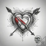 Tattoo sketch love heart with an arrow, tatto… – tattoo sketch (№1758252842_0, 19.09.2025 03:34) — tattoovalue.net