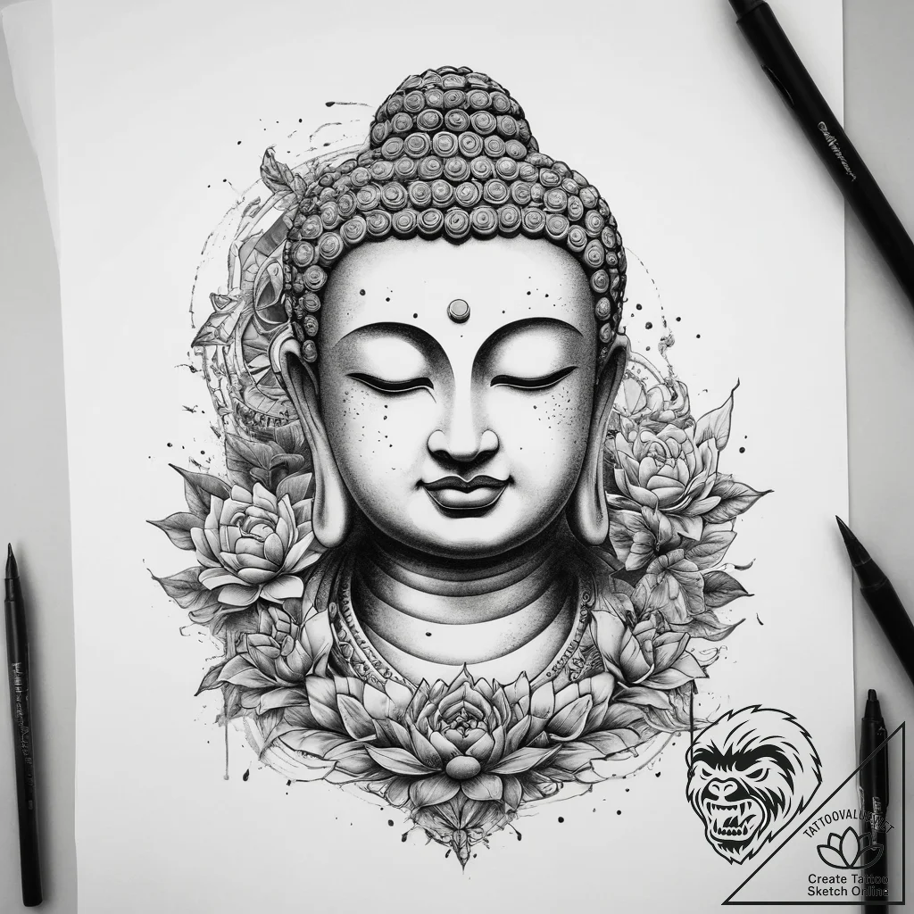 Tattoo sketch buddha, tattoo drawing outline,... - tattoo sketch (№1758253036_0, 19.09.2025 03:37) — tattoovalue.net