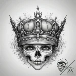 Tattoo sketch узор в виде черепа с короной, t… – tattoo sketch (№1758253621_0, 19.09.2025 03:47) — tattoovalue.net