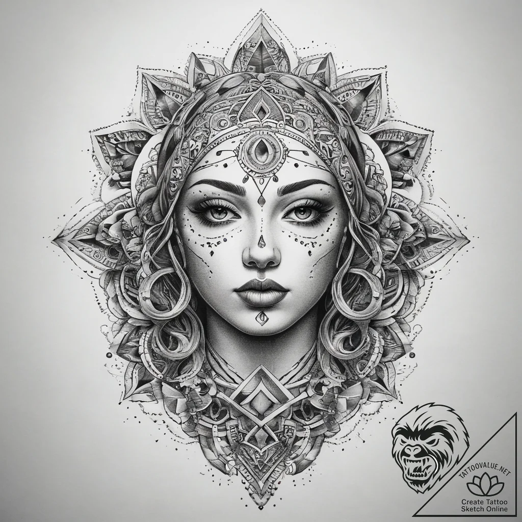 Tattoo sketch spiritual narrative, tattoo dra... - tattoo sketch (№1758254995_0, 19.09.2025 04:09) — tattoovalue.net