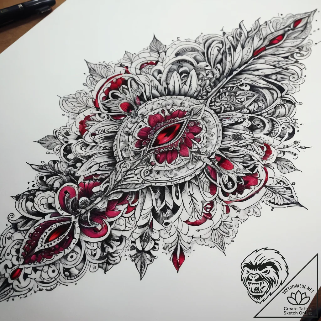 Tattoo sketch ruby, tattoo drawing outline, d... - tattoo sketch (№1758256382_0, 19.09.2025 04:33) — tattoovalue.net
