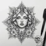Tattoo sketch blessed being, ink illustration… – tattoo sketch (№1758256587_0, 19.09.2025 04:36) — tattoovalue.net