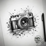 Tattoo sketch photography vintage camera with… – tattoo sketch (№1758256976_0, 19.09.2025 04:42) — tattoovalue.net