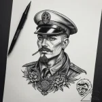 Tattoo sketch soldier with a knot, artistic t… – tattoo sketch (№1758261139_0, 19.09.2025 05:52) — tattoovalue.net