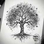 Tattoo sketch tree of good and evil, ink illu… – tattoo sketch (№1758261334_0, 19.09.2025 05:55) — tattoovalue.net