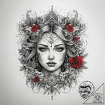 Tattoo sketch divine narrative, tattoo line a… – tattoo sketch (№1758261532_0, 19.09.2025 05:58) — tattoovalue.net