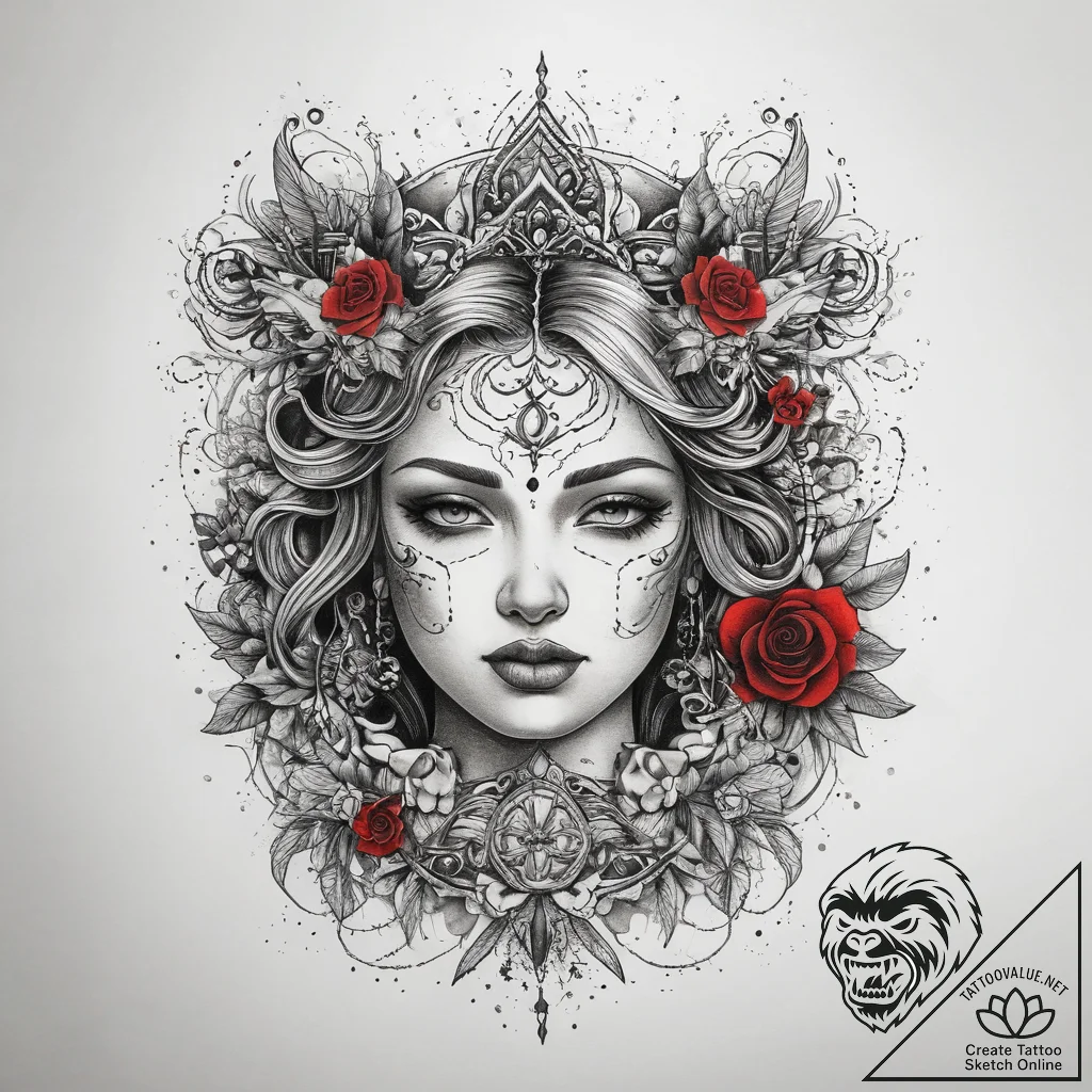 Tattoo sketch divine narrative, tattoo line a... - tattoo sketch (№1758261532_0, 19.09.2025 05:58) — tattoovalue.net