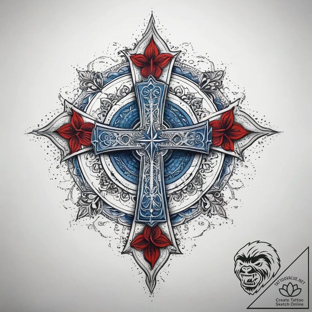 Tattoo sketch blue, tattoo sketch design, on... - tattoo sketch (№1758262325_0, 19.09.2025 06:12) — tattoovalue.net
