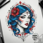Tattoo sketch blue, tattoo drawing outline, o… – tattoo sketch (№1758263113_0, 19.09.2025 06:25) — tattoovalue.net