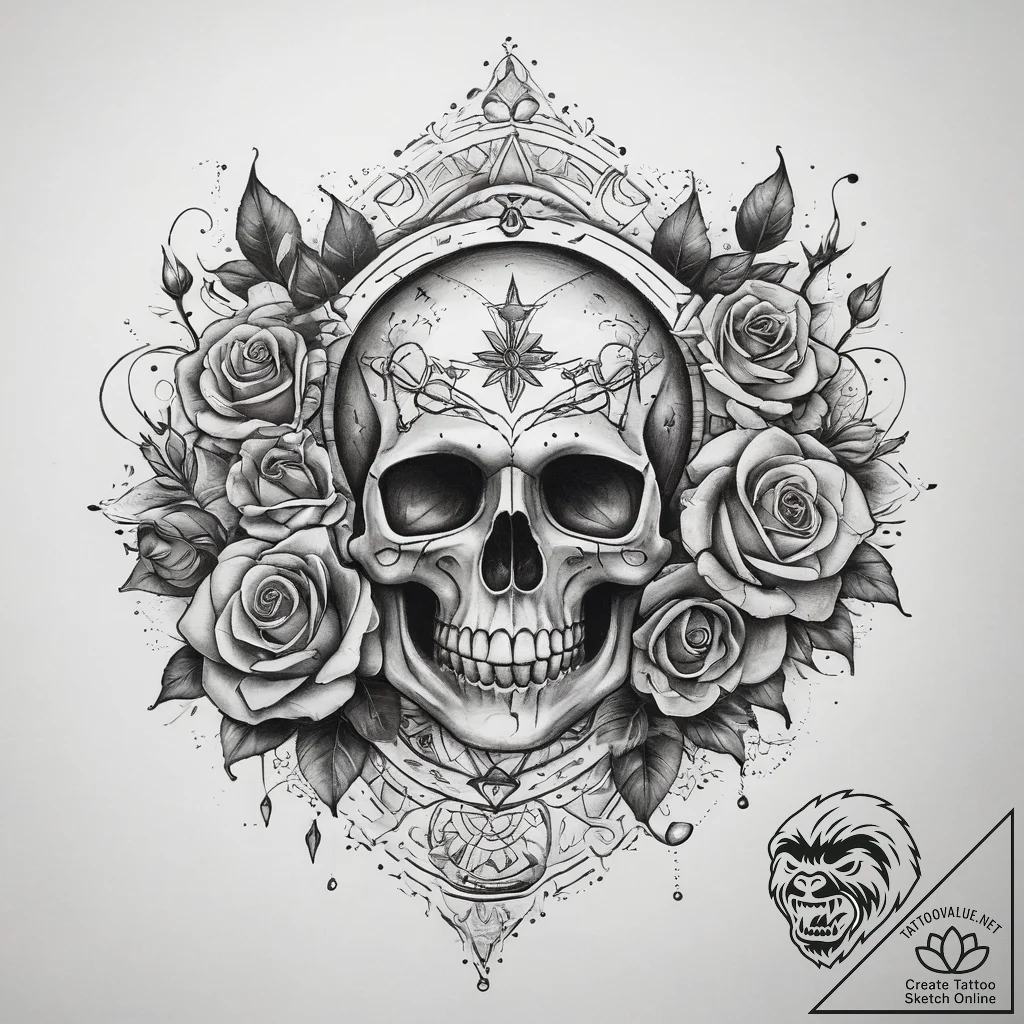 Tattoo sketch cosmic realm, concept art for t... - tattoo sketch (№1758264097_0, 19.09.2025 06:41) — tattoovalue.net