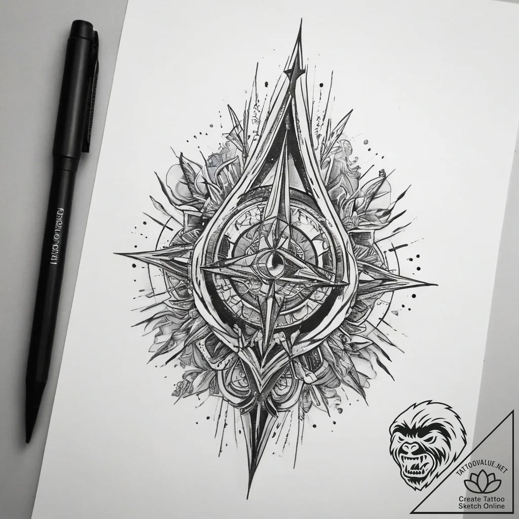 Tattoo sketch spire, tattoo flash sheet desig... - tattoo sketch (№1758266850_0, 19.09.2025 07:27) — tattoovalue.net