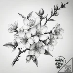 Tattoo sketch almond blossom – tattoo sketch (№1758267044_0, 19.09.2025 07:30) — tattoovalue.net