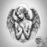 Tattoo sketch angel – tattoo sketch (№1758267629_0, 19.09.2025 07:40) — tattoovalue.net