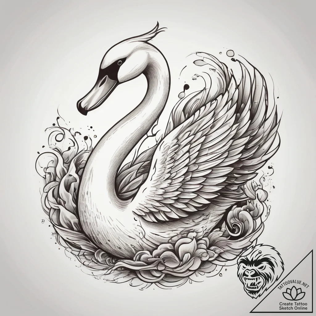 Tattoo sketch swan tattoo, tattoo drawing out... - tattoo sketch (№1758268800_0, 19.09.2025 08:00) — tattoovalue.net