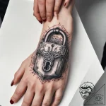 Tattoo hands with a lock, tattoo line art, on… – tattoo sketch (№1758273735_0, 19.09.2025 09:22) — tattoovalue.net