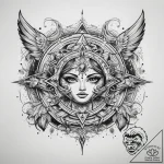 Tattoo sketch cosmic ground, tattoo flash she… – tattoo sketch (№1758274124_0, 19.09.2025 09:28) — tattoovalue.net