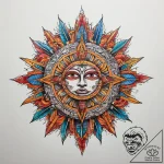 Tattoo sketch aztec sun stone, tattoo line ar… – tattoo sketch (№1758276119_0, 19.09.2025 10:01) — tattoovalue.net
