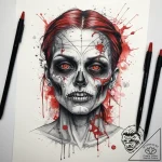 Tattoo sketch zombie, tattoo drawing outline,… – tattoo sketch (№1758277694_0, 19.09.2025 10:28) — tattoovalue.net