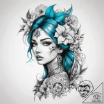 Tattoo sketch turquoise – tattoo sketch (№1758281634_0, 19.09.2025 11:33) — tattoovalue.net