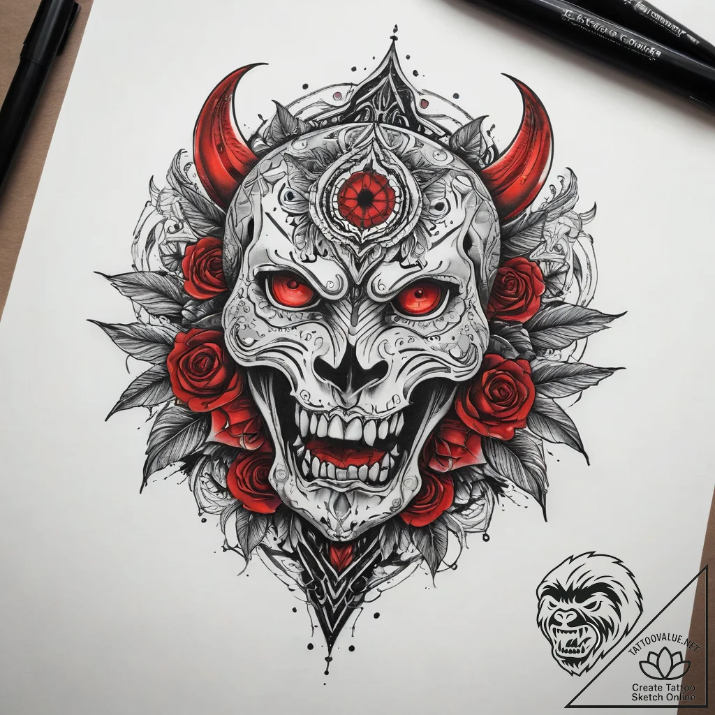 Tattoo sketch red, tattoo drawing outline, bl... - tattoo sketch (№1758283242_0, 19.09.2025 12:00) — tattoovalue.net