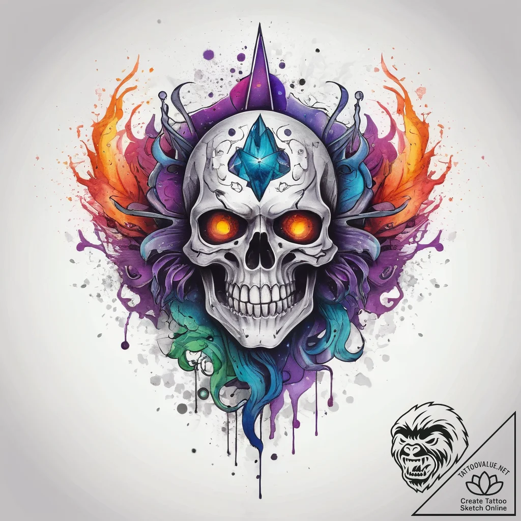 Tattoo sketch cosmic ghost, ink illustration... - tattoo sketch (№1758284610_0, 19.09.2025 12:23) — tattoovalue.net