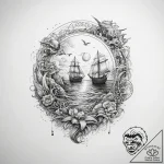Tattoo sketch ocean – tattoo sketch (№1758285008_0, 19.09.2025 12:30) — tattoovalue.net