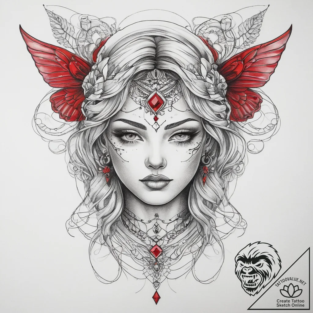 Tattoo sketch divine representation, tattoo d... - tattoo sketch (№1758287348_0, 19.09.2025 13:09) — tattoovalue.net