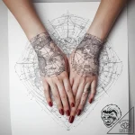 Tattoo sketch hands with a map, ink illustrat… – tattoo sketch (№1758287739_0, 19.09.2025 13:15) — tattoovalue.net