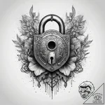 Tattoo hands with a lock, ink illustration fo… – tattoo sketch (№1758287935_0, 19.09.2025 13:18) — tattoovalue.net