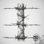 Tattoo sketch barbed wire fence – tattoo sketch (№1758288324_0, 19.09.2025 13:25) — tattoovalue.net