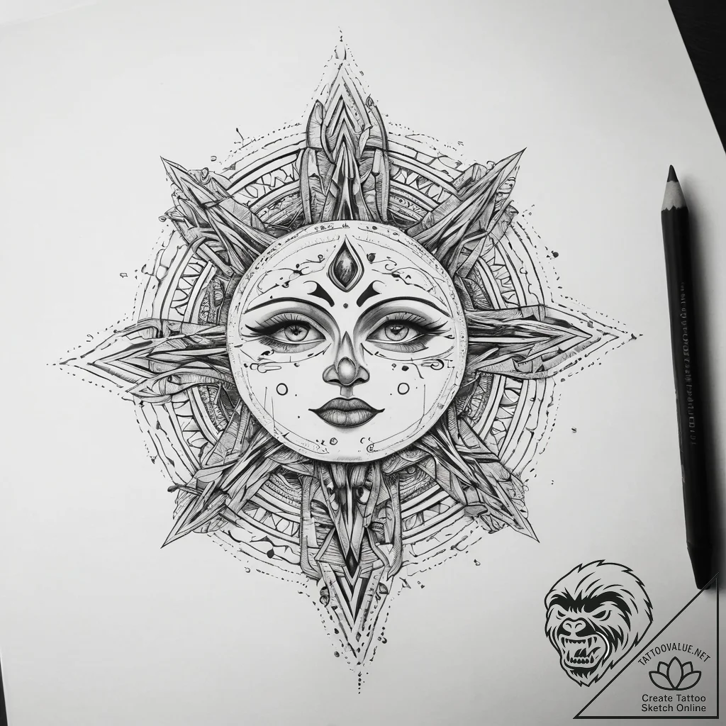 Tattoo sketch cosmic entity, ink illustration... - tattoo sketch (№1758288712_0, 19.09.2025 13:31) — tattoovalue.net