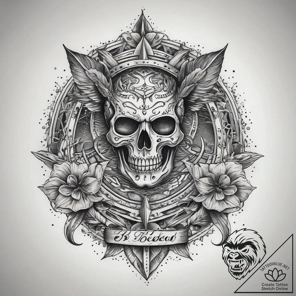 Tattoo sketch blessed portrayal, ink illustra... - tattoo sketch (№1758289111_0, 19.09.2025 13:38) — tattoovalue.net