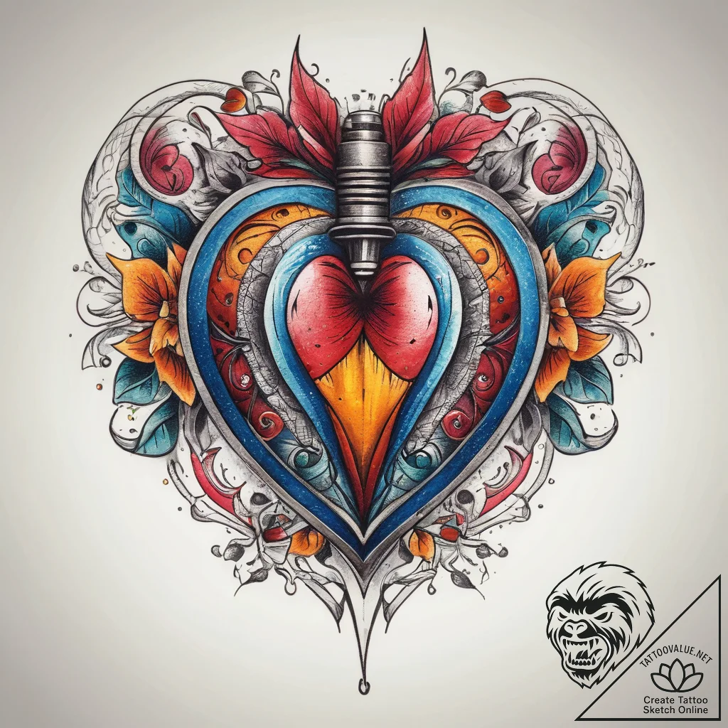Tattoo sketch heart tattoo, artistic tattoo s... - tattoo sketch (№1758289890_0, 19.09.2025 13:51) — tattoovalue.net