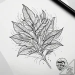 Tattoo sketch minimalist plant silhouette, ta… – tattoo sketch (№1758290088_0, 19.09.2025 13:54) — tattoovalue.net