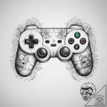 Tattoo sketch gaming controller with a skull – tattoo sketch (№1758290282_0, 19.09.2025 13:58) — tattoovalue.net
