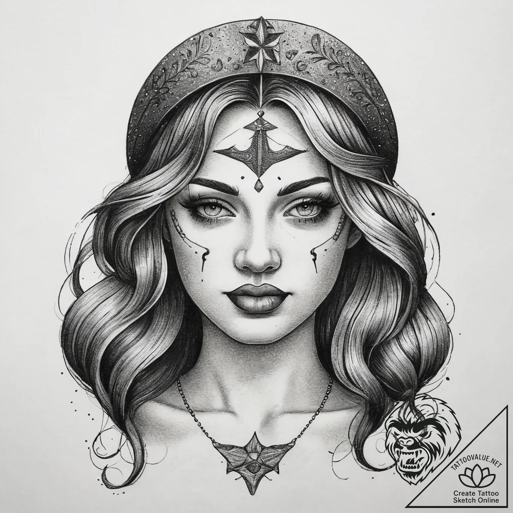 Tattoo sketch sorrow, ink illustration for ta... - tattoo sketch (№1758290476_0, 19.09.2025 14:01) — tattoovalue.net