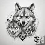Tattoo sketch tom and jerry with a wolf – tattoo sketch (№1758291269_0, 19.09.2025 14:14) — tattoovalue.net