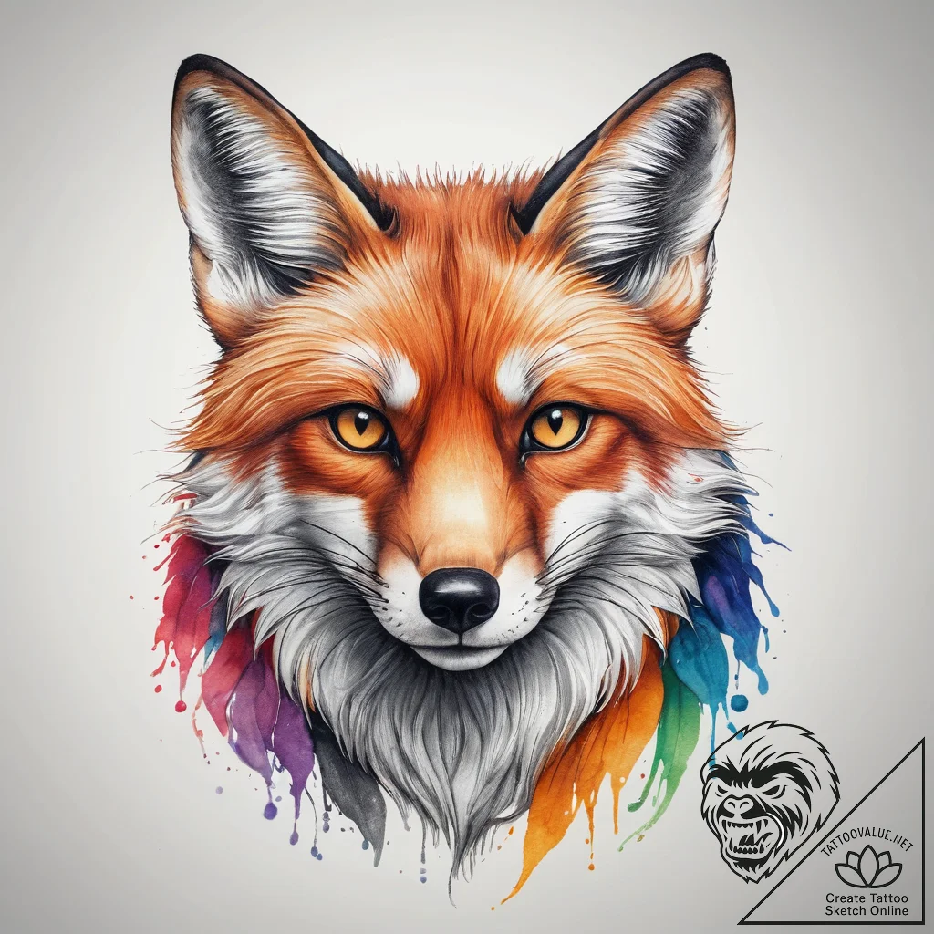 Tattoo sketch fox tattoo, concept art for tat... - tattoo sketch (№1758292084_0, 19.09.2025 14:28) — tattoovalue.net